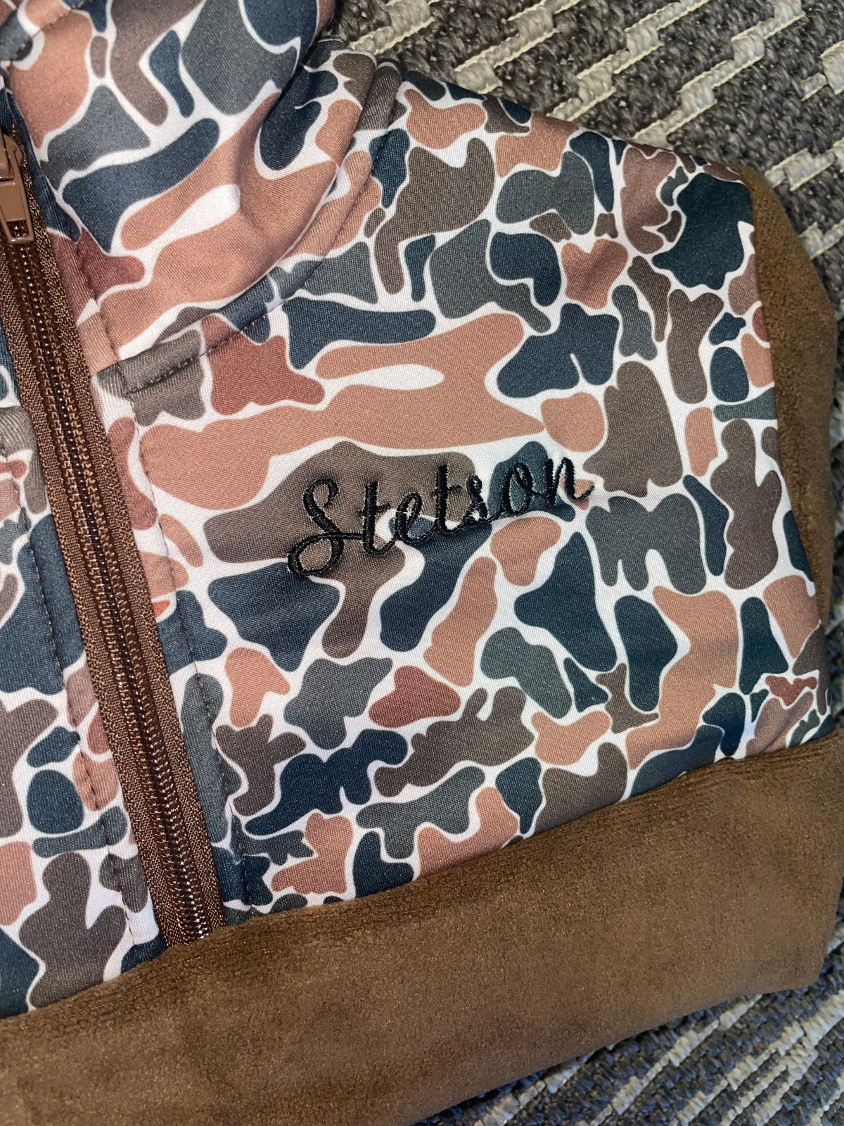 Embroidery Camo Kids Pullover