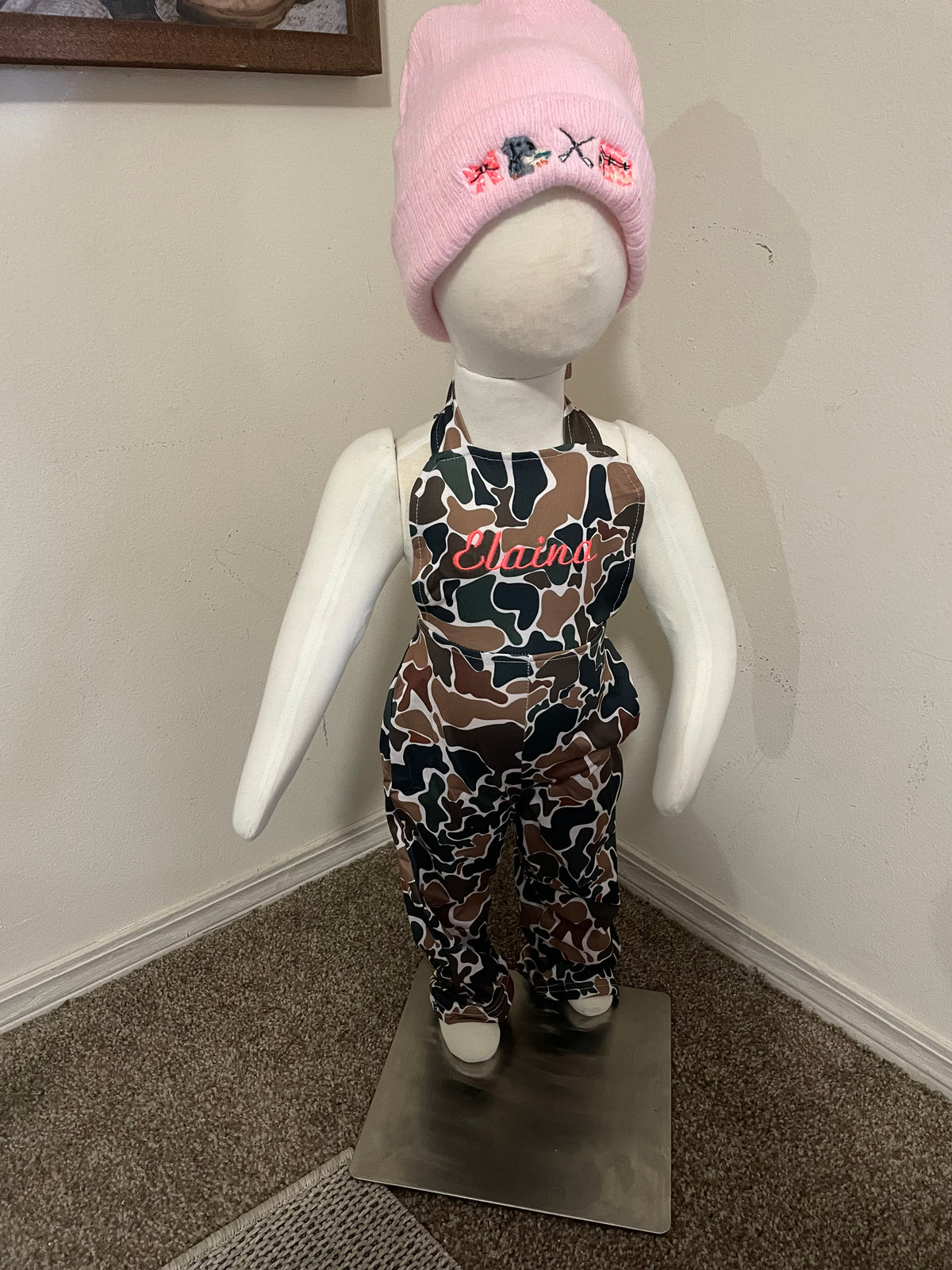 Embroidery Camo Kids Coveralls