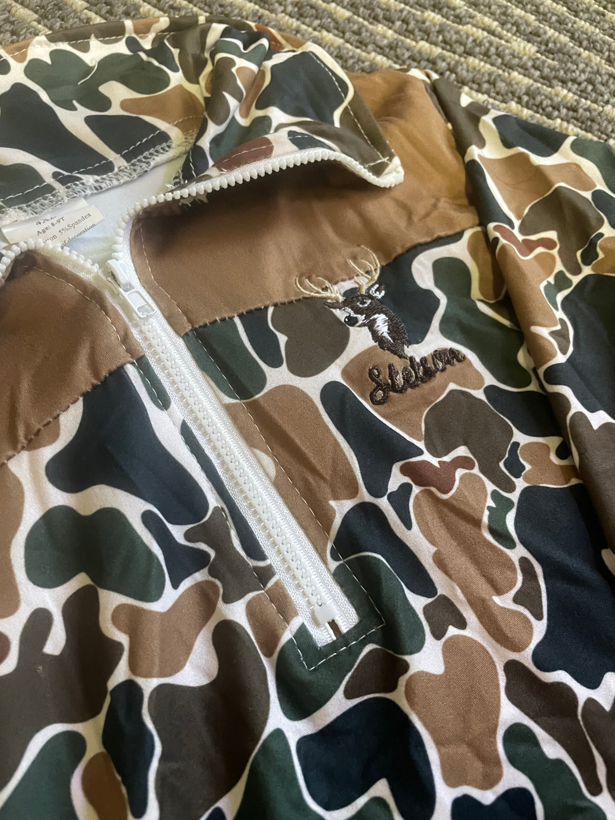 Embroidery Camo Kids Pullover