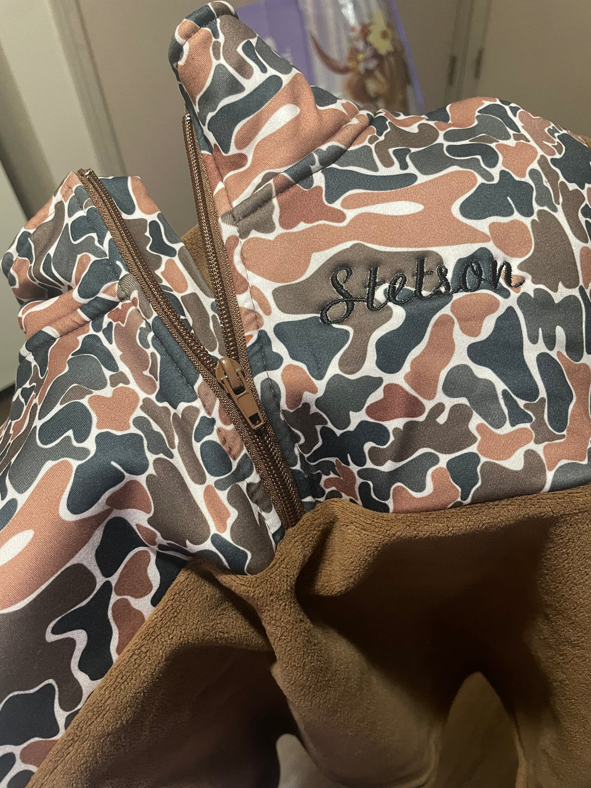 Embroidery Camo Kids Pullover