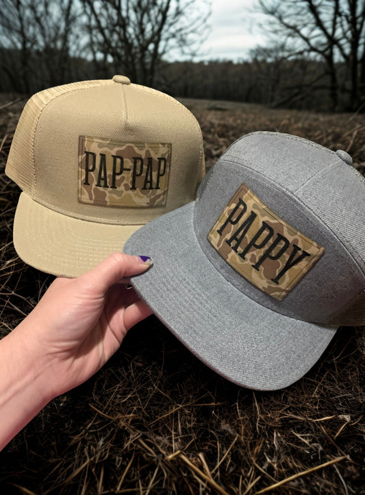 Papa, Pappy, Custom Light Camo Name or Logo Hat