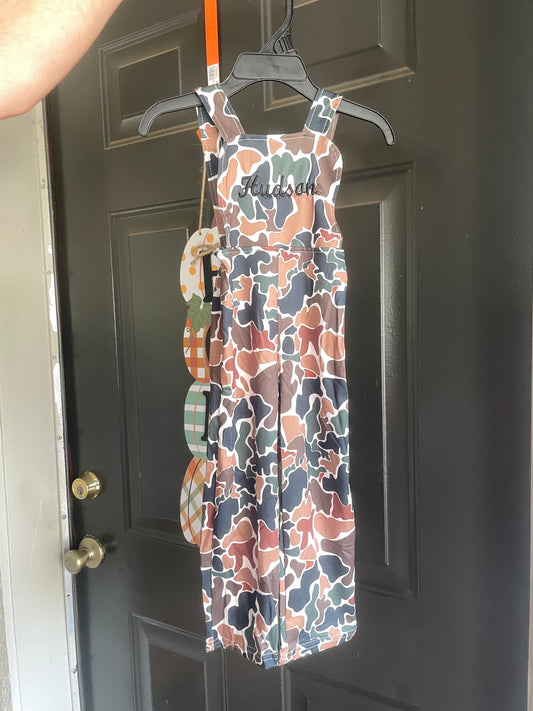 Embroidery Camo Kids Coveralls