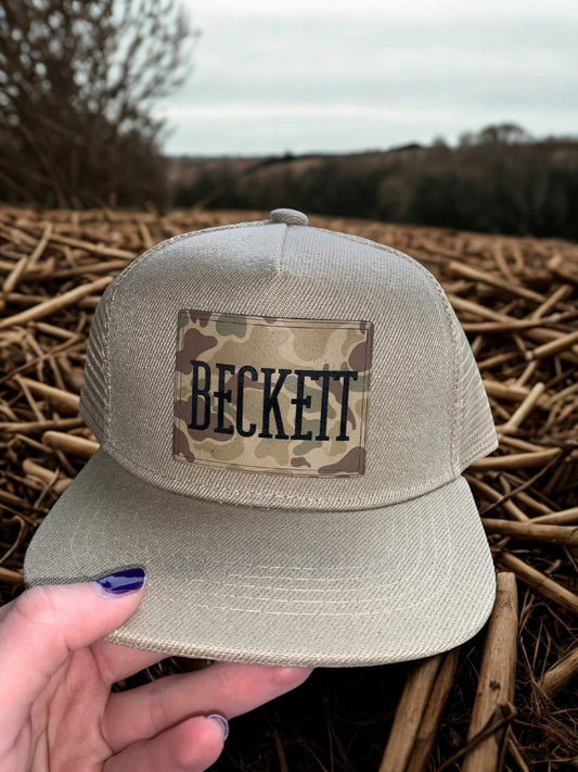 Light Camo Name or Logo Hat