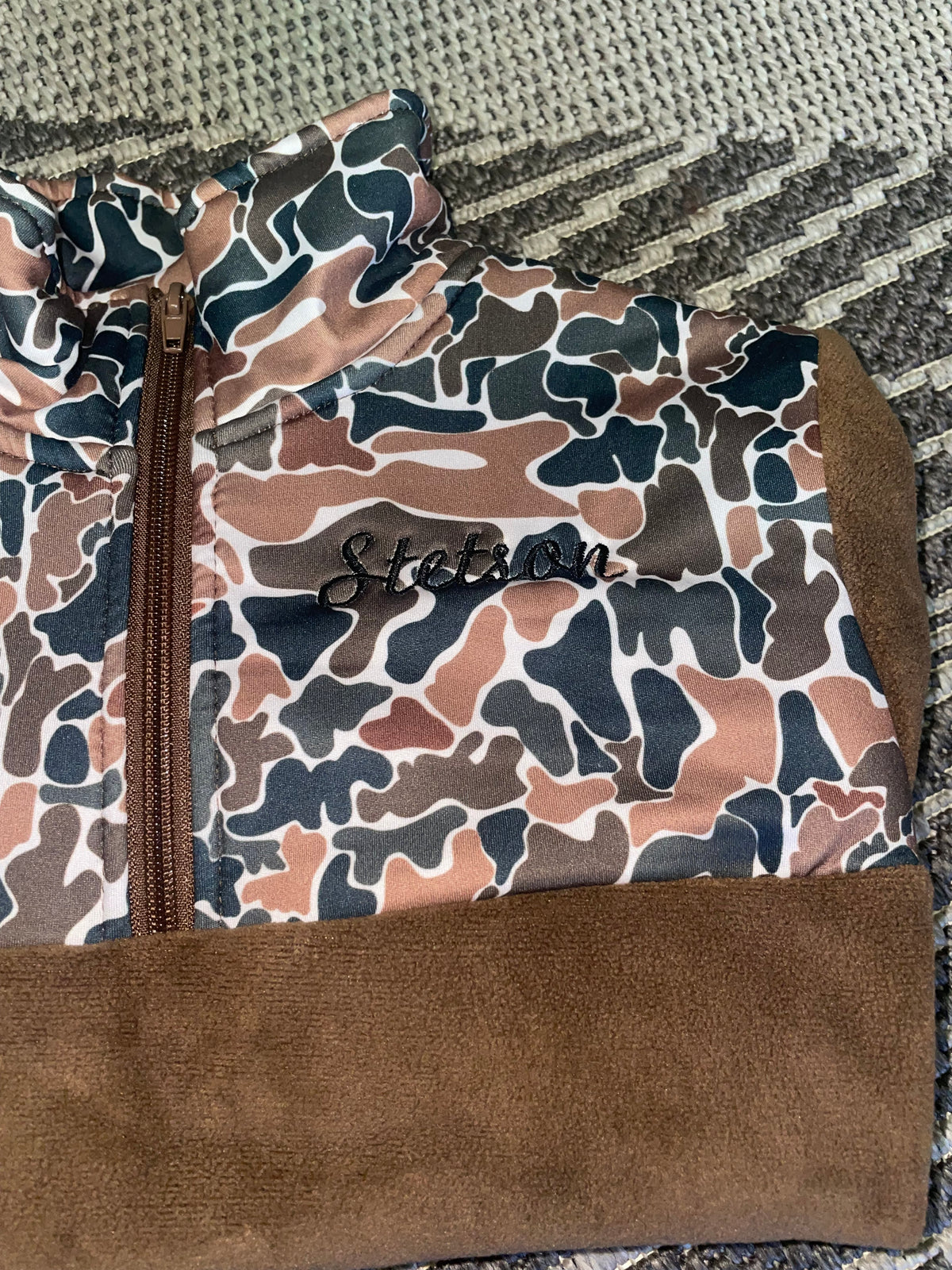 Embroidery Camo Kids Pullover