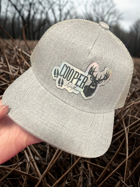 Halographic Deer Custom Name Hat