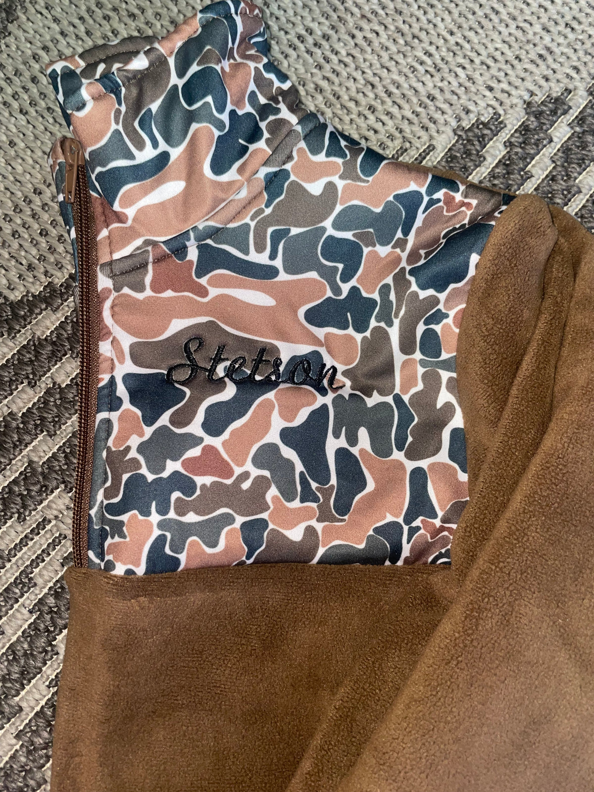 Embroidery Camo Kids Pullover