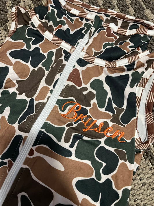 Embroidery Camo Kids Vest