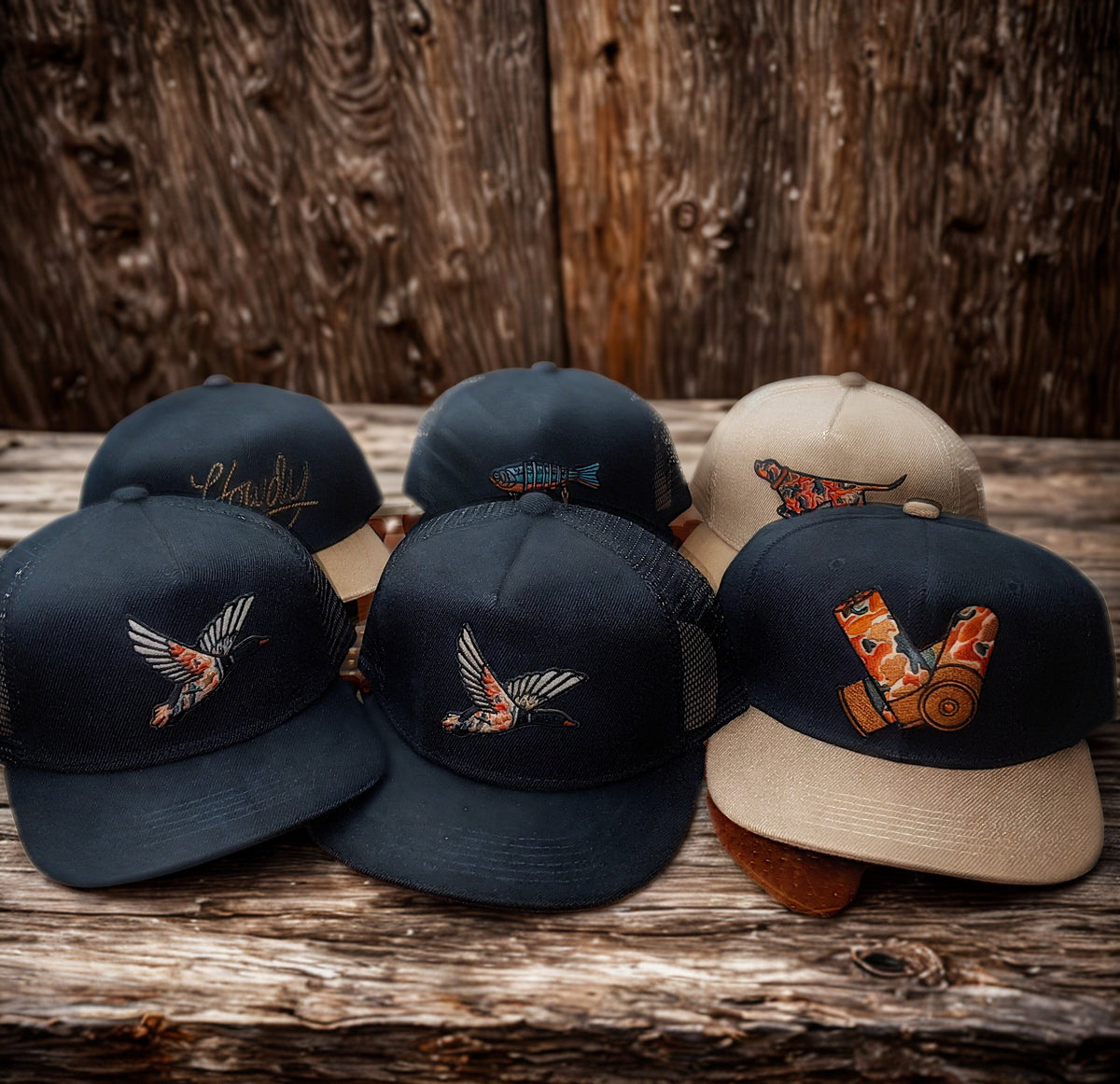 Duck/Dog/Shells/Howdy/Lure Embroidery Hat