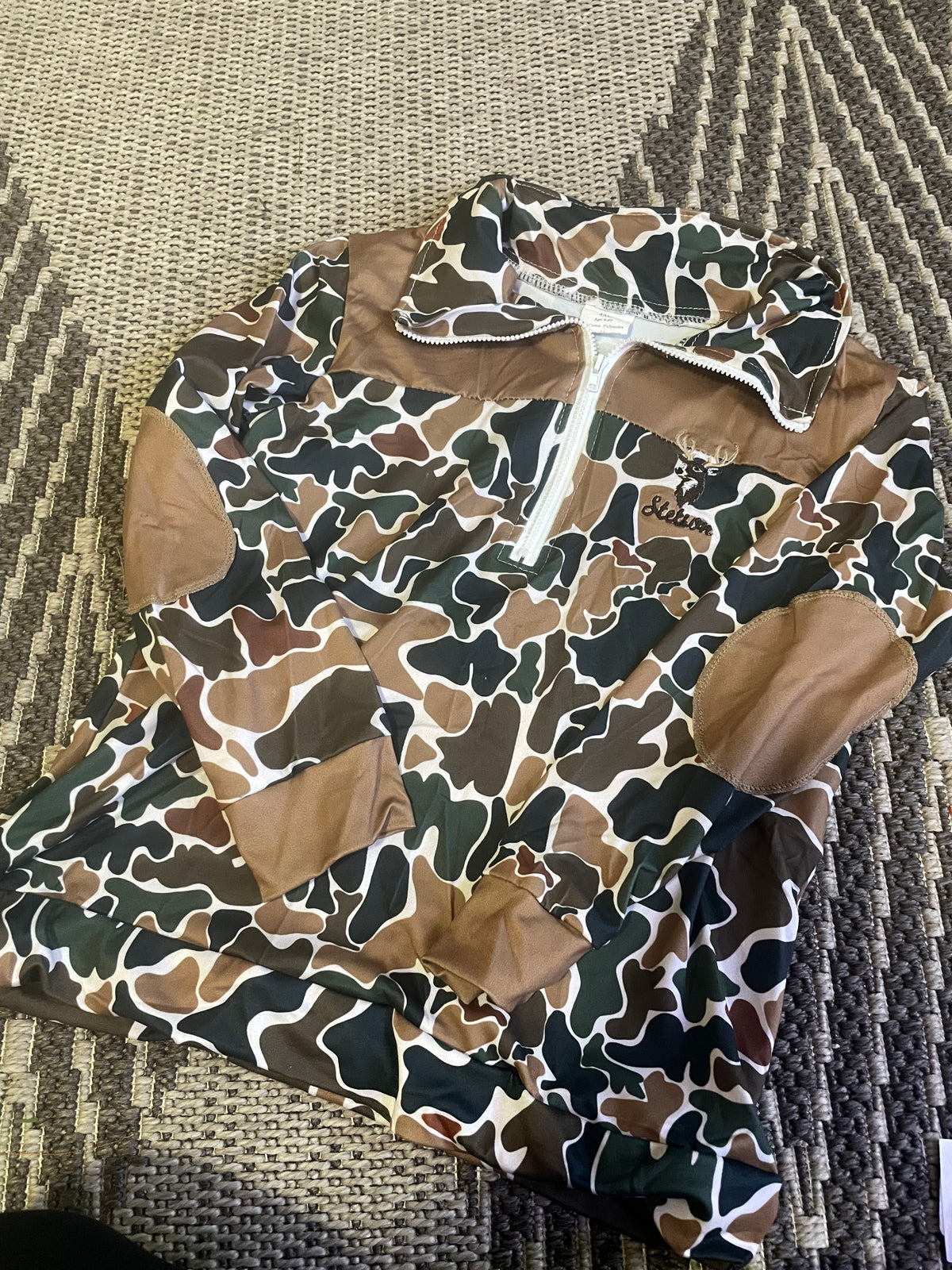 Embroidery Camo Kids Pullover
