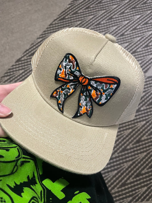 Camo Bow Embroidery Hat