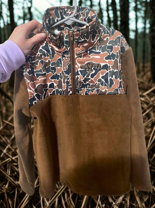 Embroidery Camo Kids Pullover